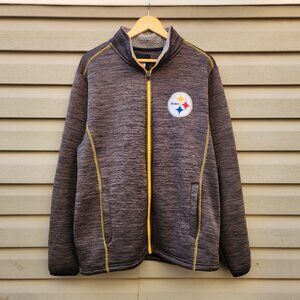 Pittsburgh Steelers NFL Football Team Sweater/Jacket Patch Logo Mens Gray/Multic